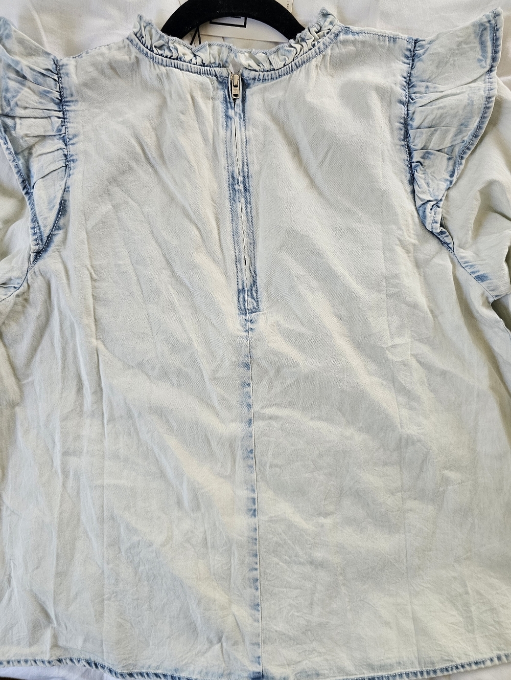 THML Light Blue Ruffle Long Sleeve Top - Picture 8 of 9